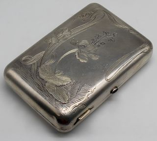 SILVER. Art Nouveau Russian Silver Cigarette Case.