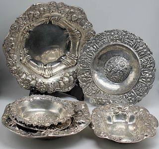 SILVER. Assorted Grouping of Silver Bowls.