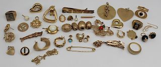 JEWELRY. Assorted 14kt and 18kt Gold.