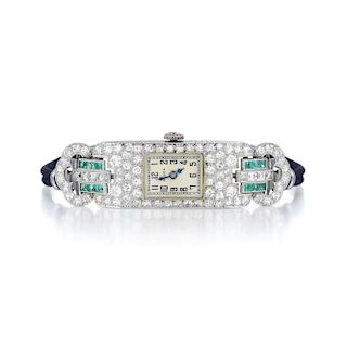 Gruen Art Deco Platinum Diamond Ladies Watch