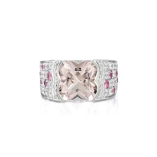 Mauboussin Paris Morganite Sapphire and Diamond Ring, French