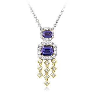 A Tanzanite and Diamond Necklace