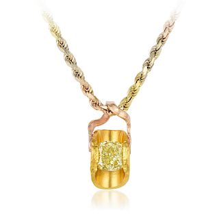 A 4.02-Carat Diamond Pendant Necklace