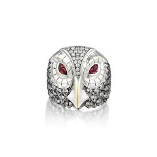 Stephen Webster Diamond and Ruby Owl Ring