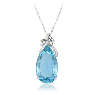 H. Stern Aquamarine and Diamond Pendant Necklace