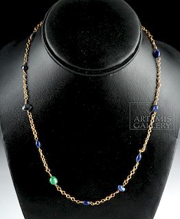 Roman 20K+ Gold and Glass Bead Necklace