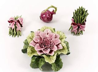 Katherine Houston Porcelain Vegetables, 4 Pieces