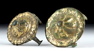 Roman Gilt Bronze Domed Phalera (pair)