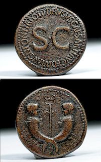 Rare Roman Empire AE Bronze Sestertius - Germanicus