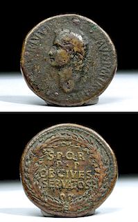 Rare Roman Empire AE Bronze Sestertius - Caligula