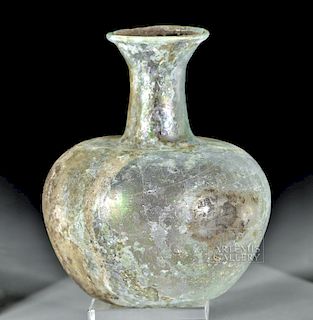 Roman Glass Vessel - Fiery Iridescence & Root Marks