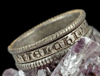 Medieval European Silver Engraved Ring - Magi - 10 g