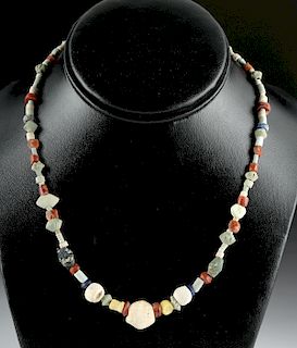 Wearable Sumerian Faience, Glass & Stone Necklace