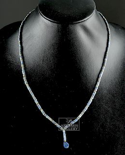 Bactrian Lapis Lazuli and Modern Brass Bead Necklace
