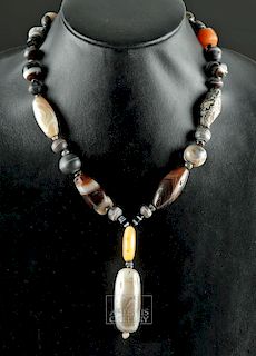 Bactrian Banded Agate Bead Necklace