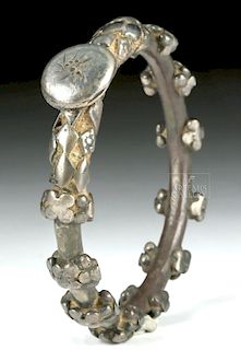 12th C. Indo-Persian Islamic Silver Bracelet, 131.9 g