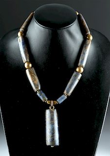 Impressive Chavin Sodalite & Gold Necklace