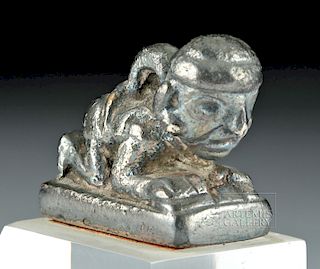 Miniature Moche Silver Figure - Crawling Man