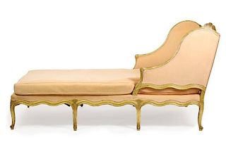 French Louis XV Style Giltwood Recamier Lounge