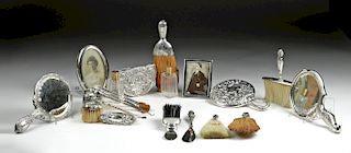 19th C. German Sterling Silver Toiletry Set - 20 Pieces