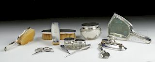 19th C. German Sterling Silver Toiletry Set - 16 Pieces