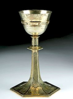 Mid-20th C. British Anglican Gilded Silver Chalice