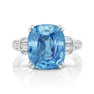 18k White Gold 10.05ct Icy Sapphire & Diamond Ring