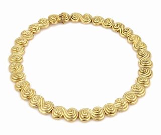 Tiffany & Co. 18k Gold Spiro Swirl Link Necklace