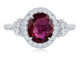18K Gold 3.04ct. Ruby and Diamond Ring