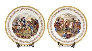 A Pair of Limoges Porcelain Plates, Diameter 9 1/4 inches.