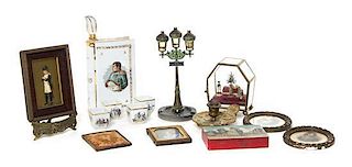 A Collection of French and Napoleonic Decorative Table Articles, Height of tallest 9 1/4 inches.