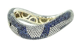 18K Gold Cantanessa Sapphire & Diamond Bracelet.