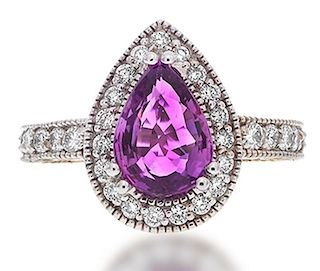 14K 3.01ct Pink Sapphire and Diamond Ring
