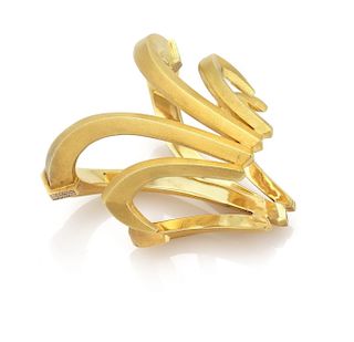 Mapamenos Natepas 18k Gold & Diamond Cuff Bracelet