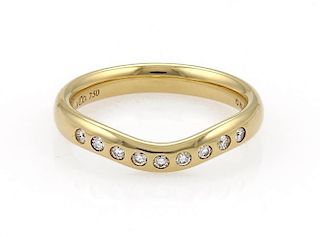 Tiffany & Co. Diamond 18k Gold Curved Band Ring