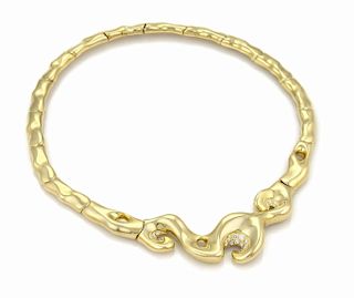 Fabian 18k Gold & Diamond Contour Collar Necklace