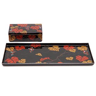 Lacquer Tray and Box