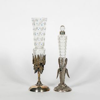 Two Silverplate & Glass Table Articles, Tufts