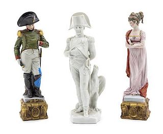 Three Italian Napoleonic Figures, Height of tallest 10 1/2 inches.