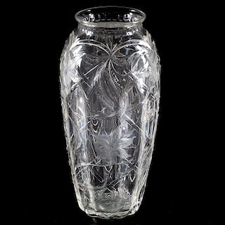 Webb Style Engraved Trellis Motif Vase