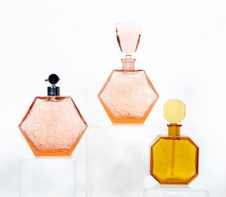 Three Czechoslovakian Glass Perfumes, Hoffman
