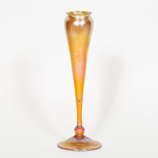 Tiffany Pre-1892 Ruffled Top Favrille Glass Vase