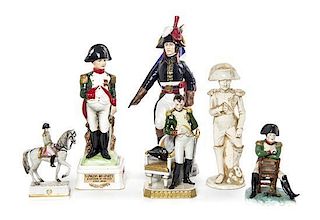 Six Continental Porcelain Napoleonic Figures, Height of tallest 15 1/4 inches.