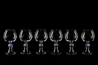 Set, Six Venetian Art Glass Goblets