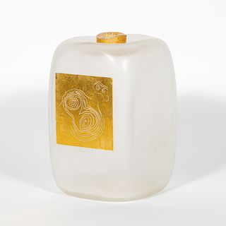 Barbini Murano Scavo Square White Vase
