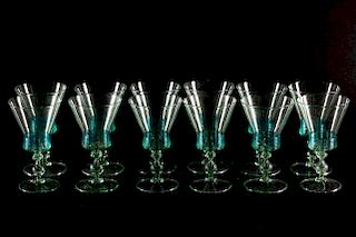 Set of 12 Venetian Glass Goblets