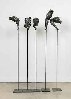 David Landis, 5 Modern Figural Abstract Sculptures
