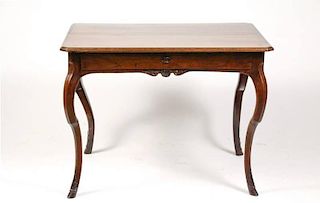 French Provincial Walnut Single Drawer Table