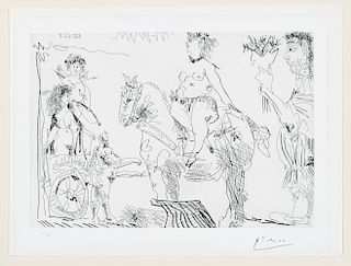 Picasso Signed 1968 Etching, "Le Cocu Magnifique"