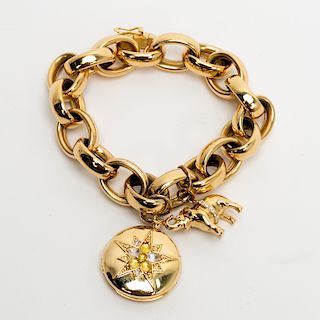 Monica Rich Kosann 18k Yellow Gold Charm Bracelet